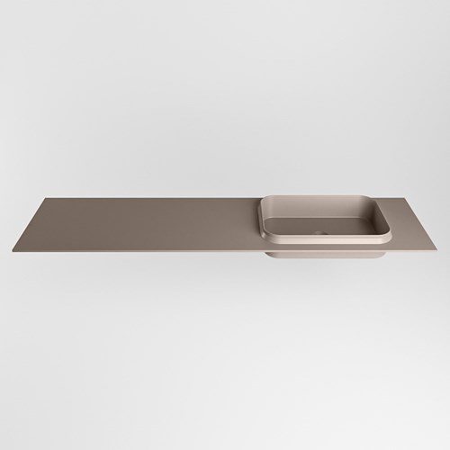 RIDGE Smoke Inset / Built-in Basin solid surface 170cm. Position basin Right.-2
