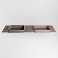 RIDGE Smoke solid surface inbouw / inleg wastafel 180cm. Positie wasbak dubbel.-2