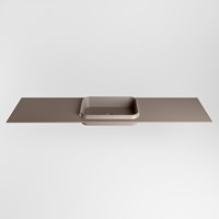 RIDGE Smoke Lavabo encastré solid surface 181cm. Position lavabo Centrée.-2