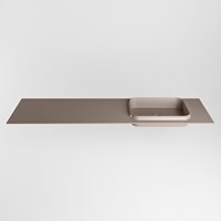 RIDGE Smoke Lavabo encastrado de solid surface 180cm. Posición del fregadero Derecho.-2