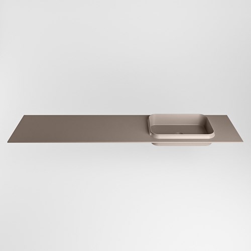 RIDGE Smoke Lavabo incasso solid surface 190cm. Posizione lavabo Destra.-2