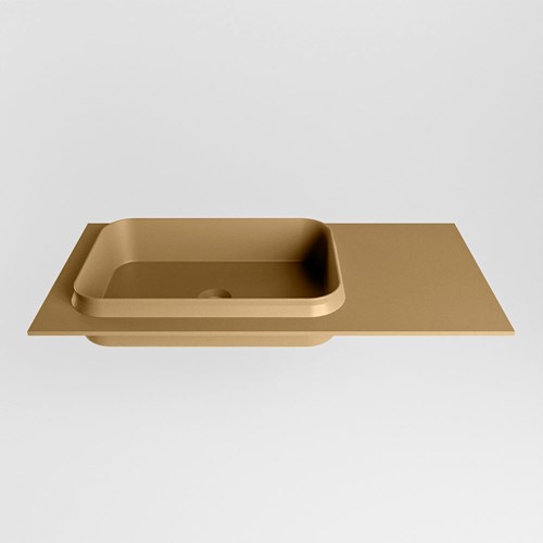 RIDGE Oro Einbauwaschbecken aus solid surface (mineralwerkstoff) 91cm. Waschbeckenposition Links.-2