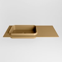 RIDGE Oro Einbauwaschbecken aus solid surface (mineralwerkstoff) 101cm. Waschbeckenposition Links.-2