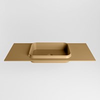 RIDGE Oro Einbauwaschbecken aus solid surface (mineralwerkstoff) 110cm. Waschbeckenposition Mittig.-2