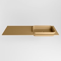RIDGE Oro solid surface inbouw / inleg wastafel 130cm. Positie wasbak rechts.-2