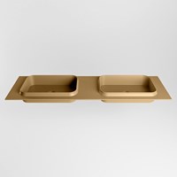 RIDGE Oro solid surface inbouw / inleg wastafel 160cm. Positie wasbak dubbel.-2
