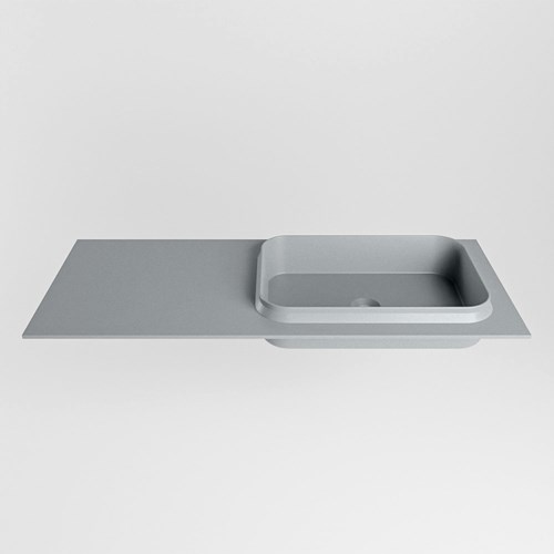 RIDGE Plata Einbauwaschbecken aus solid surface (mineralwerkstoff) 110cm. Waschbeckenposition Rechts.-2