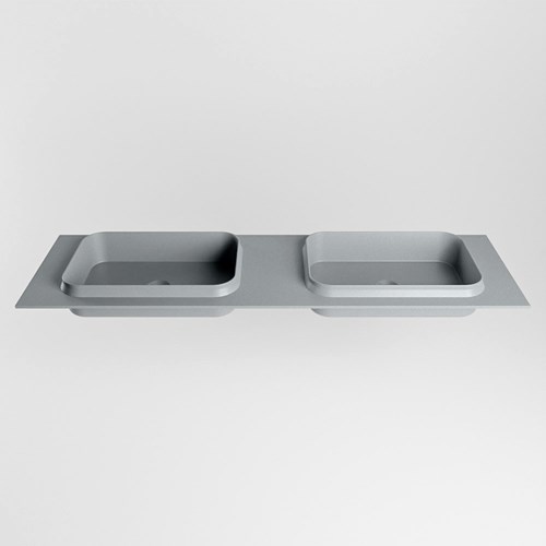 RIDGE Plata solid surface inbouw / inleg wastafel 161cm. Positie wasbak dubbel.-2