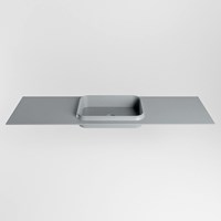 RIDGE Plata Lavabo incasso solid surface 160cm. Posizione lavabo Centro.-2