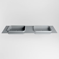 RIDGE Plata Lavabo incasso solid surface 170cm. Posizione lavabo Doppio.-2