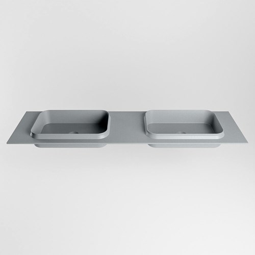 RIDGE Plata Lavabo incasso solid surface 170cm. Posizione lavabo Doppio.-2