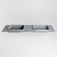 RIDGE Plata Inset / Built-in Basin solid surface 181cm. Position basin Double.-2