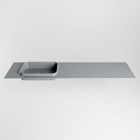 RIDGE Plata Lavabo encastré solid surface 181cm. Position lavabo Gauche.-2