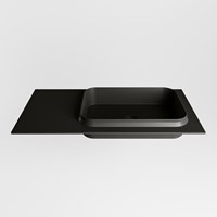 RIDGE Urban solid surface inbouw / inleg wastafel 90cm. Positie wasbak rechts.-2