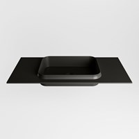 RIDGE Urban Einbauwaschbecken aus solid surface (mineralwerkstoff) 101cm. Waschbeckenposition Mittig.-2