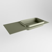 RIDGE Army solid surface inbouw / inleg wastafel 100cm. Positie wasbak rechts.