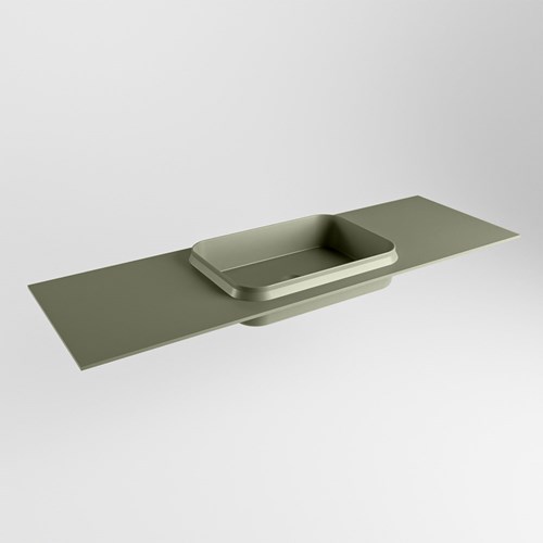 RIDGE Army Lavabo encastrado de solid surface 141cm. Posición del fregadero Centro.