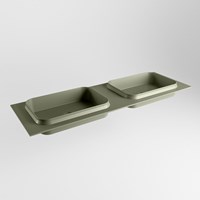 RIDGE Army Lavabo encastré solid surface 151cm. Position lavabo Double.