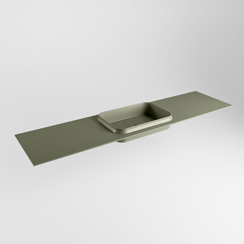 RIDGE Army solid surface inbouw / inleg wastafel 181cm. Positie wasbak midden.