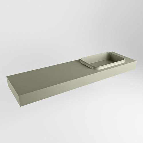 RIDGE Army Lavabo sospeso à parete solid surface 160cm. Posizione lavabo Destra.