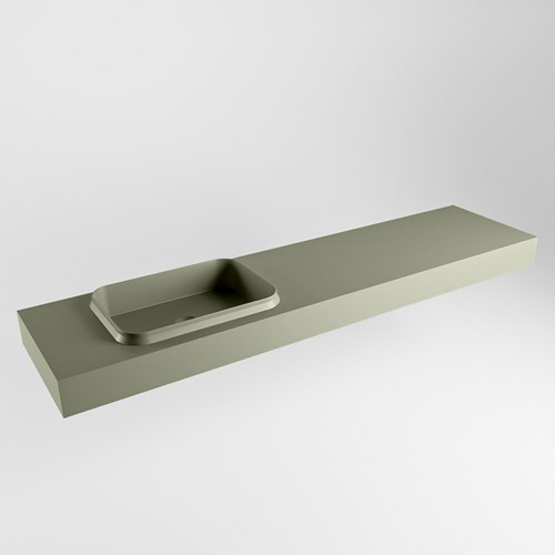 RIDGE Army Lavabo sospeso à parete solid surface 190cm. Posizione lavabo Sinistra.