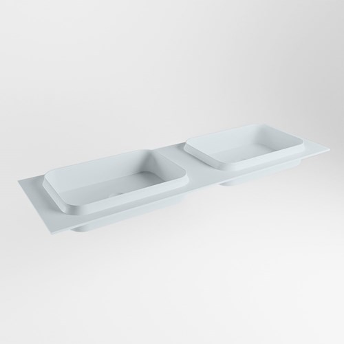 RIDGE Clay Einbauwaschbecken aus solid surface (mineralwerkstoff) 150cm. Waschbeckenposition Doppelt.