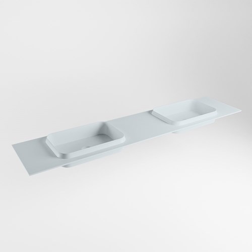 RIDGE Clay Lavabo encastré solid surface 200cm. Position lavabo Double.