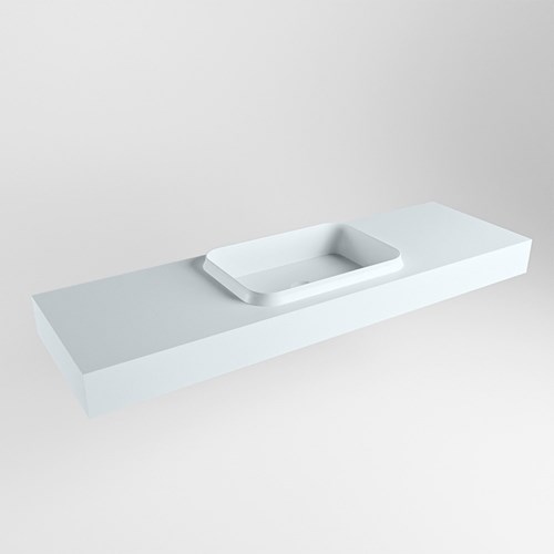 RIDGE Clay Lavabo sospeso à parete solid surface 151cm. Posizione lavabo Centro.