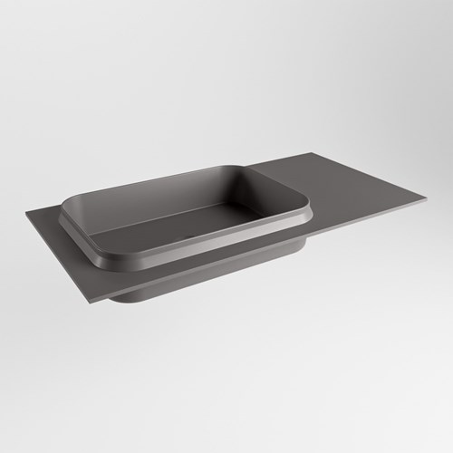 RIDGE Dark Grey Lavabo encastré solid surface 91cm. Position lavabo Gauche.