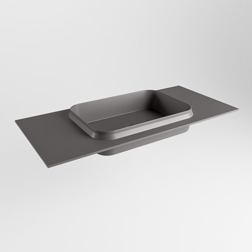 RIDGE Dark Grey Einbauwaschbecken aus solid surface (mineralwerkstoff) 100cm. Waschbeckenposition Mittig.