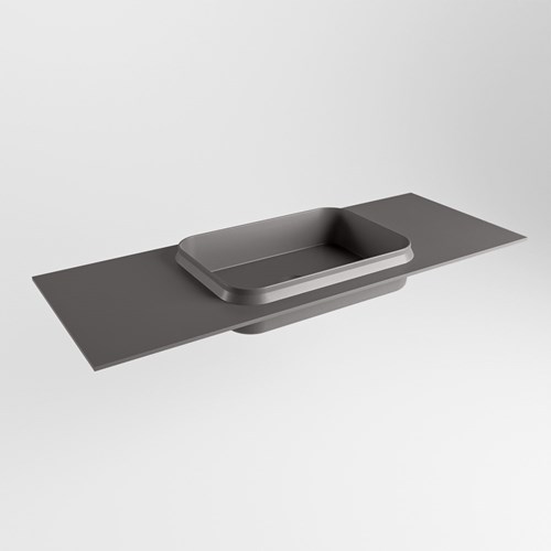 RIDGE Dark Grey Inset / Built-in Basin solid surface 120cm. Position basin Center.