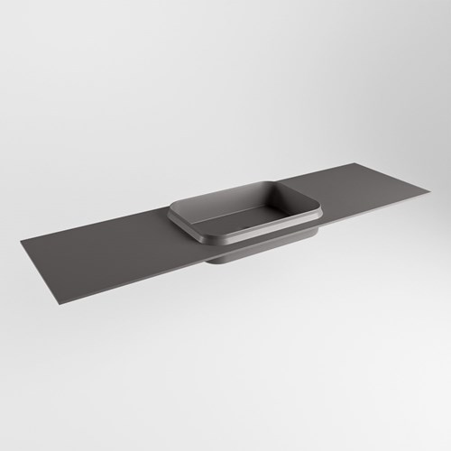 RIDGE Dark Grey Lavabo incasso solid surface 161cm. Posizione lavabo Centro.