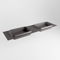 RIDGE Dark Grey Lavabo encastré solid surface 170cm. Position lavabo Double.
