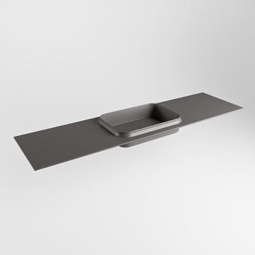 RIDGE Dark Grey Lavabo encastrado de solid surface 170cm. Posición del fregadero Centro.