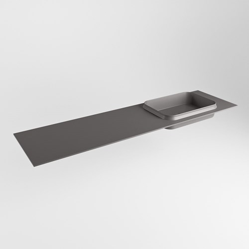 RIDGE Dark Grey Lavabo encastré solid surface 171cm. Position lavabo Droite.