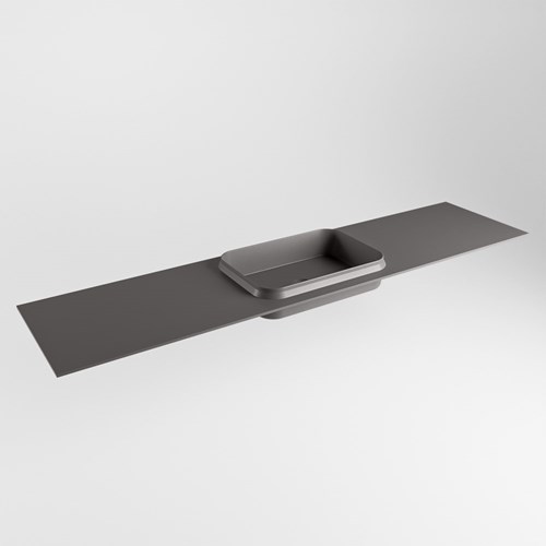 RIDGE Dark Grey Lavabo encastré solid surface 190cm. Position lavabo Centrée.