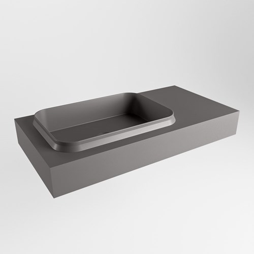 RIDGE Dark Grey Lavabo sospeso à parete solid surface 90cm. Posizione lavabo Sinistra.