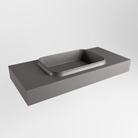 RIDGE Dark Grey Wall-Hung Basin solid surface 100cm. Position basin Center.