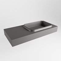 RIDGE Dark Grey Lavabo sospeso à parete solid surface 100cm. Posizione lavabo Destra.