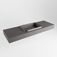 RIDGE Dark Grey Lavabo sospeso à parete solid surface 140cm. Posizione lavabo Centro.