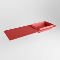 RIDGE Fire solid surface inbouw / inleg wastafel 131cm. Positie wasbak rechts.