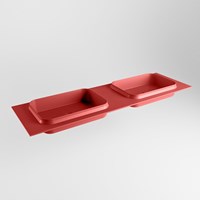 RIDGE Fire Einbauwaschbecken aus solid surface (mineralwerkstoff) 161cm. Waschbeckenposition Doppelt.