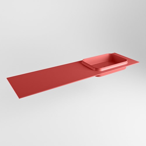 RIDGE Fire Lavabo encastrado de solid surface 160cm. Posición del fregadero Derecho.