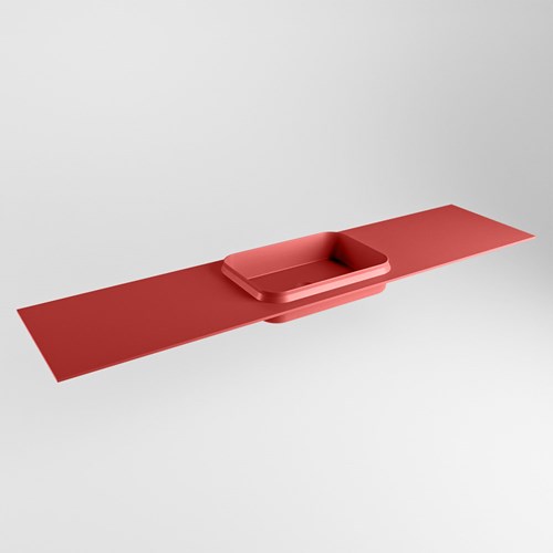 RIDGE Fire solid surface inbouw / inleg wastafel 191cm. Positie wasbak midden.