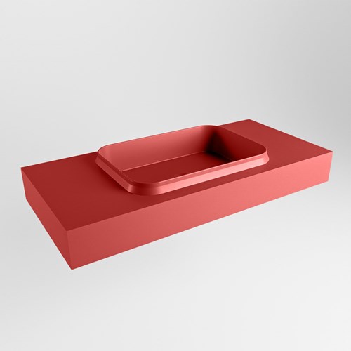 RIDGE Fire Lavabo sospeso à parete solid surface 100cm. Posizione lavabo Centro.