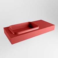 RIDGE Fire freihängend Waschtisch aus solid surface (mineralwerkstoff) 101cm. Waschbeckenposition Links rand 12cm hoch.