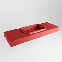 RIDGE Fire Lavabo mural solid surface 130cm. Position lavabo Centrée.