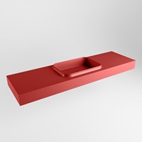RIDGE Fire vrijhangende solid surface wastafel 161cm. Positie wasbak midden.