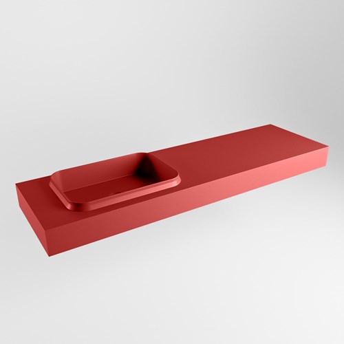 RIDGE Fire Lavabo sospeso à parete solid surface 161cm. Posizione lavabo Sinistra.