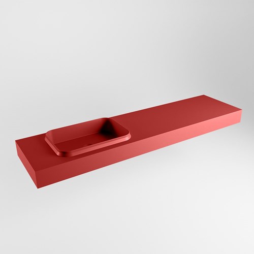 RIDGE Fire Lavabo sospeso à parete solid surface 181cm. Posizione lavabo Sinistra.